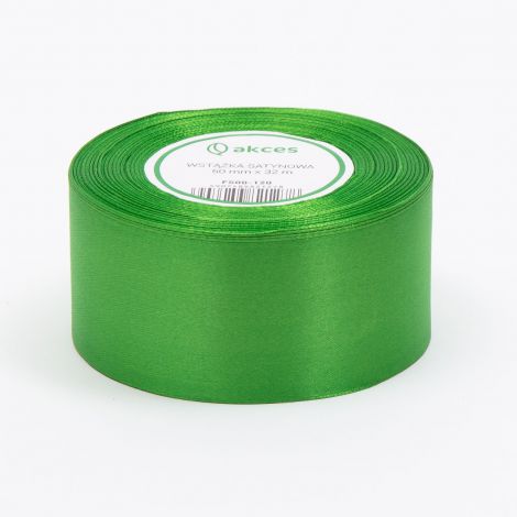 Wstążka satynowa Akces Zielona średnia, 50mm x 33m
